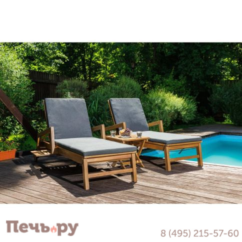 Комплект из 2-х шезлонгов Royal Family PAOLO из акации и столика RAMON фото