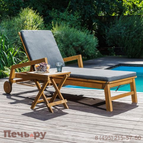 Комплект из шезлонга Royal Family PAOLO и столика LUCIO из акации(teaklook) фото