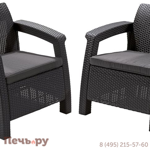 Комплект кресел Gardeck Корфу Дуо (Corfu Duo) графит (производство Россия) фото