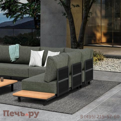 Комплект лаунж мебели Brafritid Goteborg, антрацит/натуральный, алюминий/тик фото 3