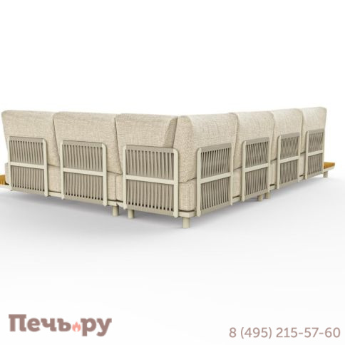 Комплект лаунж мебели Brafritid Goteborg, бежевый/натуральный, алюминий/тик фото 11