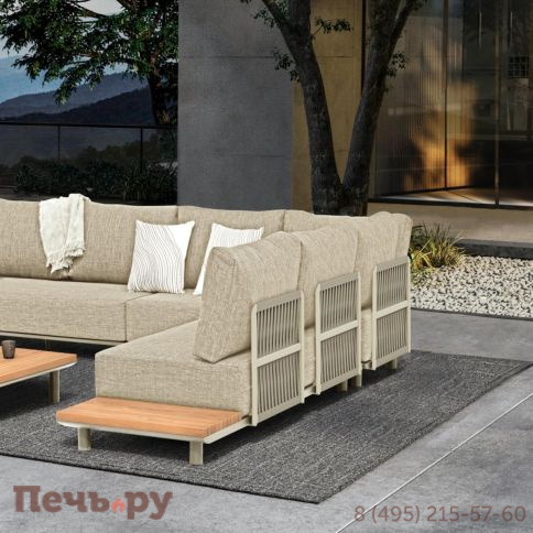 Комплект лаунж мебели Brafritid Goteborg, бежевый/натуральный, алюминий/тик фото 3