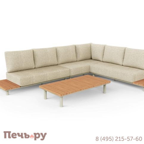 Комплект лаунж мебели Brafritid Goteborg, бежевый/натуральный, алюминий/тик фото 4