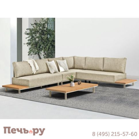 Комплект лаунж мебели Brafritid Goteborg, бежевый/натуральный, алюминий/тик фото