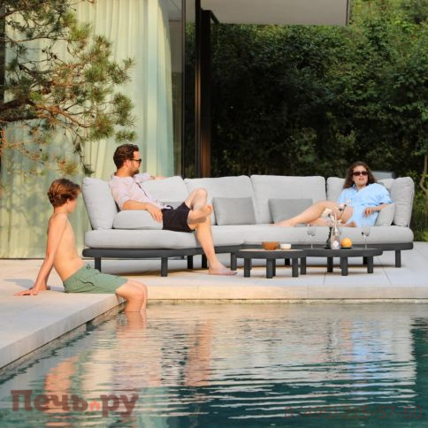 Комплект лаунж мебели Brafritid Gotland, антрацит/серый, алюминий/тик фото 2