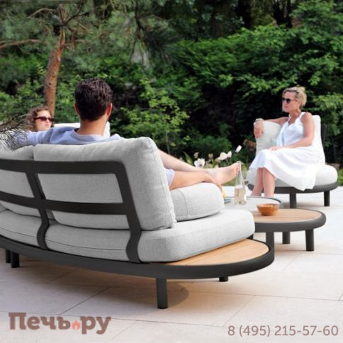 Комплект лаунж мебели Brafritid Gotland, антрацит/серый, алюминий/тик фото 3