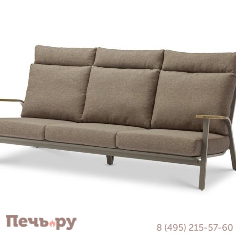 Комплект лаунж мебели Brafritid Malmo с 3-х местным диваном, коричневый/коричневый, алюминий фото 2