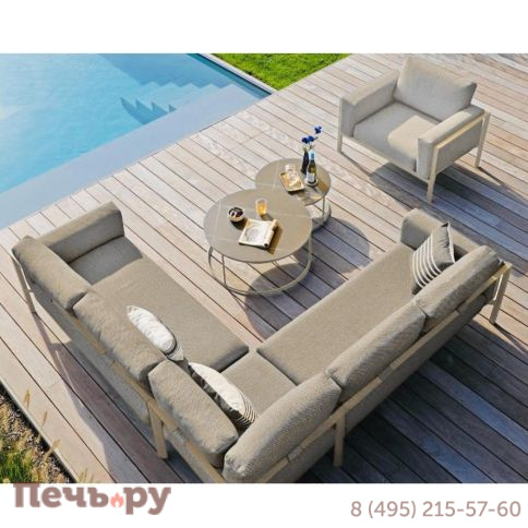 Комплект лаунж мебели Brafritid Stockholm 1 бежевый/коричневый, алюминий фото