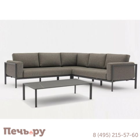 Комплект лаунж мебели Brafritid Stockholm 2 антрацит/серый, алюминий фото