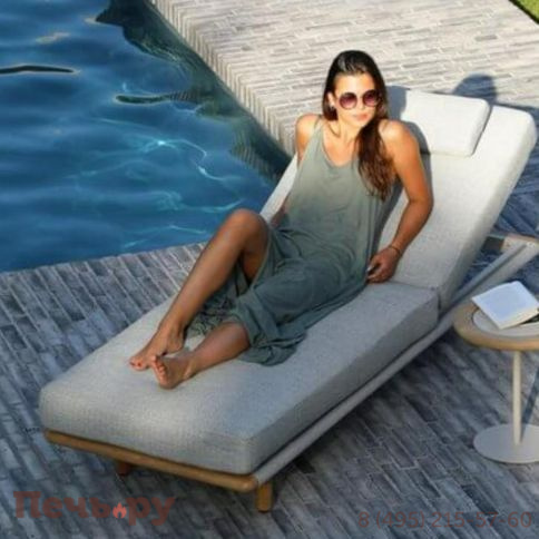 Комплект лежаков Brafritid Avesta бежевый/светло-коричневый, тик/алюминий/веревка фото 11