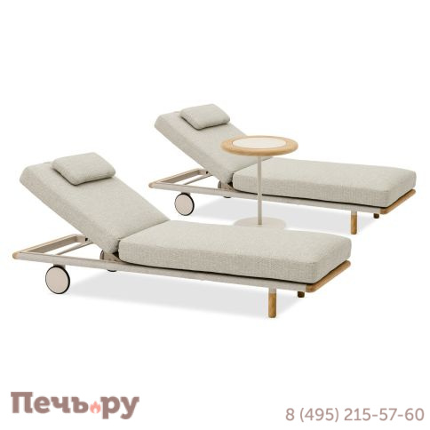 Комплект лежаков Brafritid Avesta серый, тик/алюминий/веревка фото