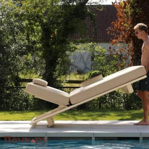 Комплект лежаков Brafritid Gotland бежевый, алюминий/тик фото 13