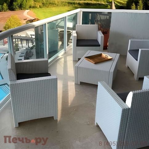Комплект мебели Bica NEBRASKA TERRACE Set (стол, 2 кресла), белый фото 2