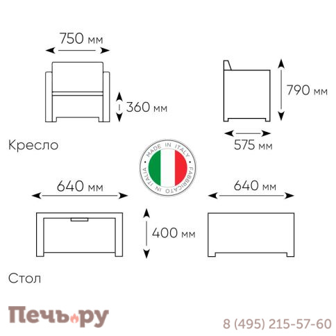 Комплект мебели Bica NEBRASKA TERRACE Set (стол, 2 кресла), белый фото 3