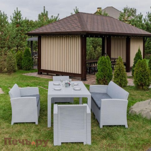 Комплект мебели Royal Family GRAND LANA DINING L светло-серый фото 2