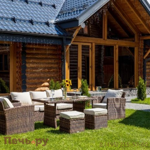 Комплект мебели Royal Family Zoya из искусственного ротанга коричневого цвета фото 2