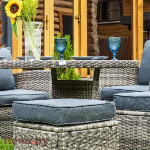 Комплект мебели Royal Family Zoya из искусственного ротанга серого цвета фото 6