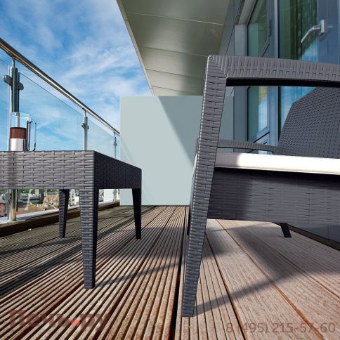 Комплект пластиковой плетеной мебели Siesta Contract Miami Lounge Set-2 фото 2