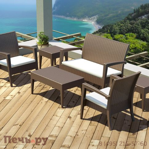 Комплект пластиковой плетеной мебели Siesta Contract Miami Lounge Set фото 9