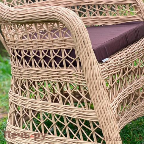 Комплект плетеной мебели Gardeck Мokka Loreto (стол кофейный круглый, 2 кресла), Бежевый фото 4