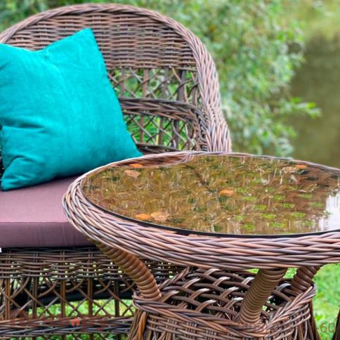 Комплект плетеной мебели Gardeck Мokka Loreto (стол кофейный круглый, 2 кресла), Бронзовый фото 2