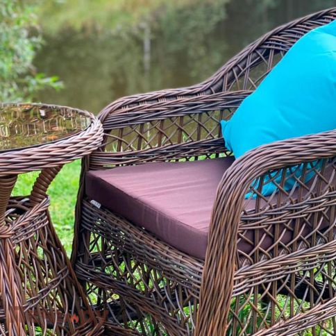 Комплект плетеной мебели Gardeck Мokka Loreto (стол кофейный круглый, 2 кресла), Бронзовый фото 6