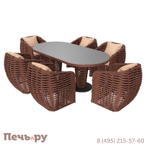 Комплект плетеной мебели Gardeck Mokka Majorca капучино фото