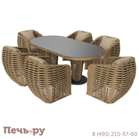 Комплект плетеной мебели Gardeck Мokka Majorca соломенный фото