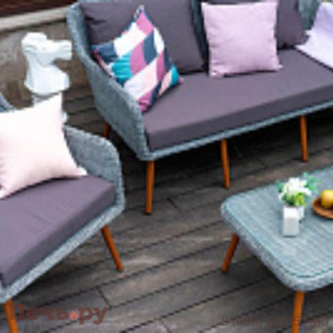 Комплект плетеной мебели Gardeck Mokka Rimini (стол кофейный, 2 кресла, диван 2 х-местная) фото 3