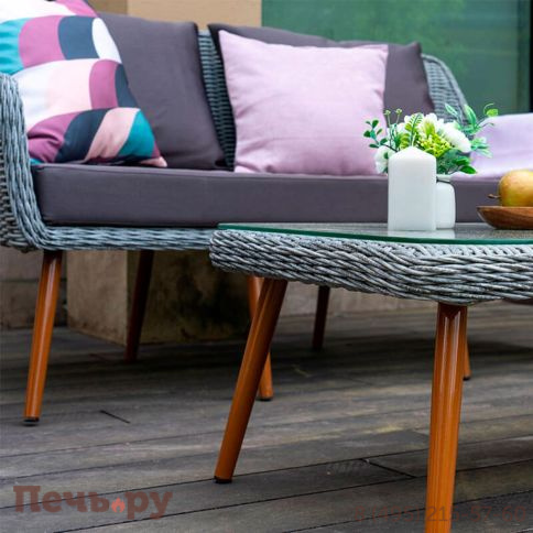 Комплект плетеной мебели Gardeck Mokka Rimini (стол кофейный, 2 кресла, диван 2 х-местная) фото 4