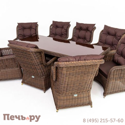 Комплект плетеной мебели Gardeck Мokka San Marino (стол обеденный, 8 кресел), Бронзовый фото 2