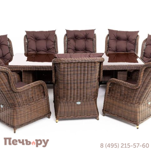 Комплект плетеной мебели Gardeck Мokka San Marino (стол обеденный, 8 кресел), Бронзовый фото 3