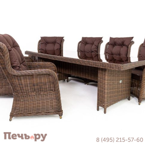 Комплект плетеной мебели Gardeck Мokka San Marino (стол обеденный, 8 кресел), Бронзовый фото 4