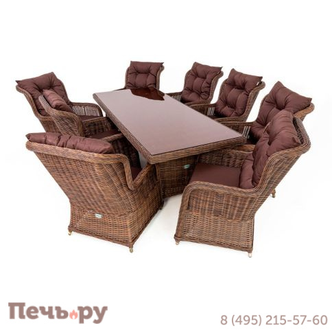 Комплект плетеной мебели Gardeck Мokka San Marino (стол обеденный, 8 кресел), Бронзовый фото