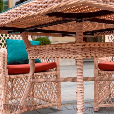 Комплект плетеной мебели Gardeck Mokka Bella Family Mokka Villa Rosa (4 кресла) + 4 подушки фото 4