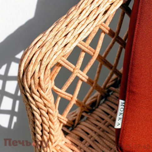 Комплект плетеной мебели Gardeck Mokka Bella Family Mokka Villa Rosa (4 кресла) + 4 подушки фото 8