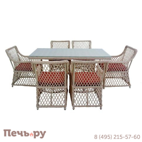 Комплект плетеной мебели Gardeck Mokka Villa Rosa (6 кресел) + 6 подушек фото