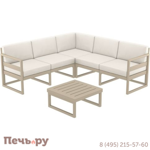 Комплект угловой пластиковой мебели Tagliamento Mykonos фото