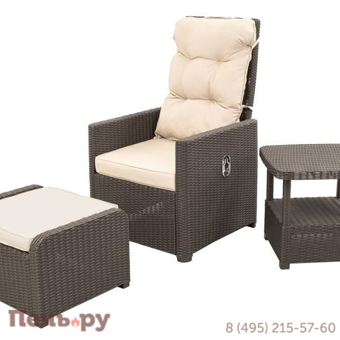 Комплект уличной мебели Gardeck B:Rattan MANCHESTER OTTO SET 2, цвет венге фото 2