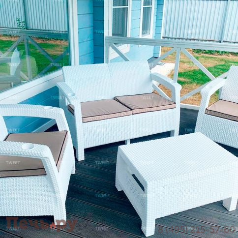 Комплект уличной мебели Gardeck Tweet Terrace Set, белый фото 14