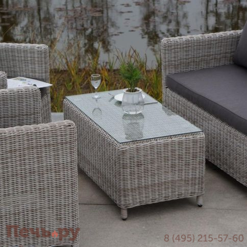 Кон Панна 4SiS столик журнальный из искусственного ротанга, цвет бежевый фото 7