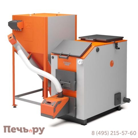 Котел твердотопливный Теплодар Куппер Эксперт 45 с горелкой пеллетной факельной Комфорт-42 фото