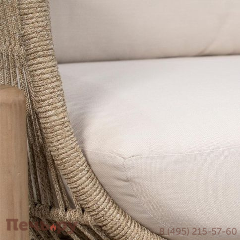 Кресло деревянное плетеное с подушками Tagliamento Talara фото 5