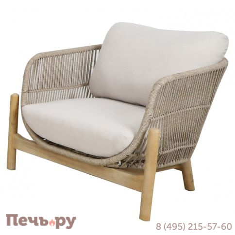 Кресло деревянное плетеное с подушками Tagliamento Talara фото