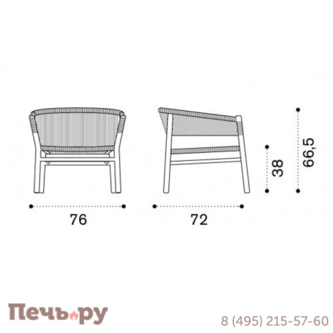 Кресло лаунж деревянное плетеное Ethimo Kilt фото 5