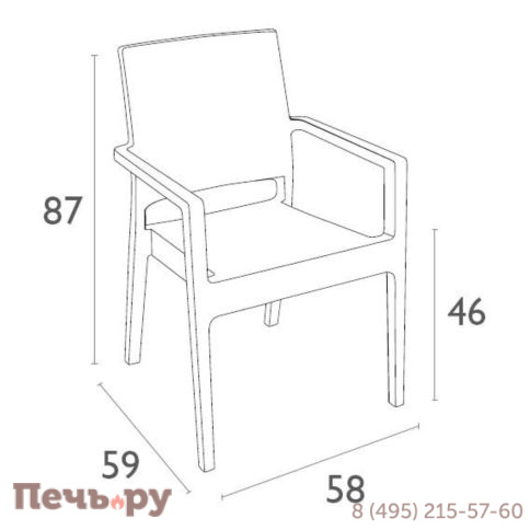 Кресло пластиковое плетеное Siesta Contract Ibiza 234/810-3211 фото 18