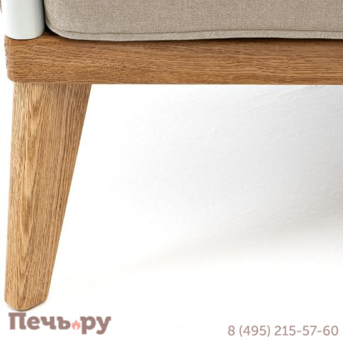 Кресло плетеное из роупа 4SiS Касабланка, основание дуб, роуп серо-коричневый 23мм, ткань серая фото 6