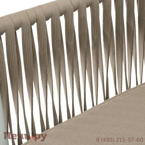 Кресло плетеное из роупа 4SiS Касабланка, основание дуб, роуп серо-коричневый 23мм, ткань серая фото 7