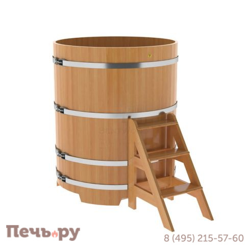 Купель BentWood круглая из лиственницы, d=1.17 м,  толщина стенок - 2,8 см фото 8