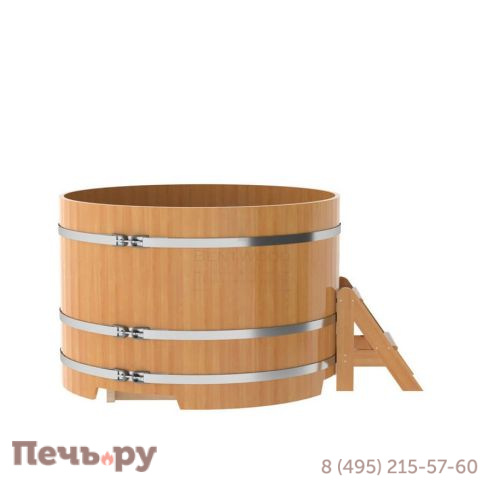 Купель BentWood круглая из лиственницы, d=1.5 м,  толщина стенок - 2,8 см фото 14
